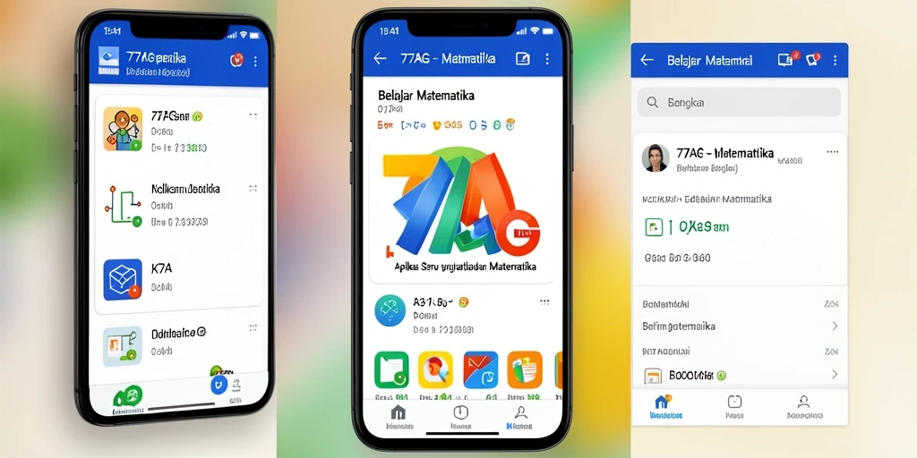 Tampilan antarmuka aplikasi 77AG untuk belajar matematika.