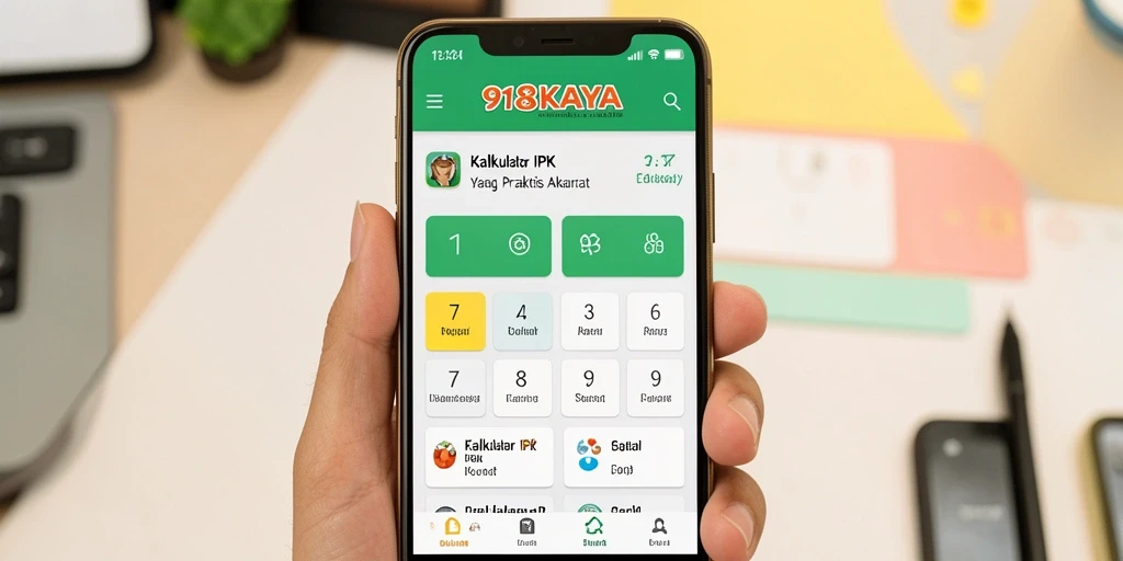 Antarmuka pengguna 918KAYA untuk menghitung IPK dengan mudah.