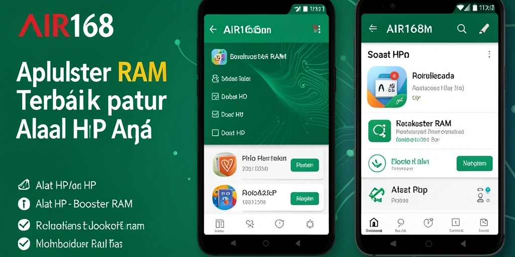 Screenshot antarmuka AIR168 dengan fungsi Booster RAM yang intuitif.