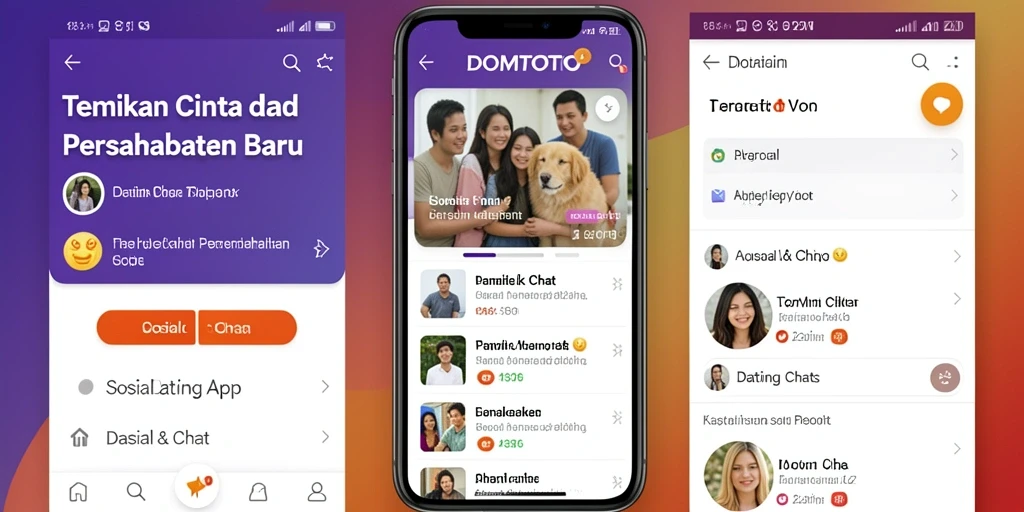 Screenshot utama DOMTOTO menunjukkan antarmuka yang menarik dan mudah digunakan.