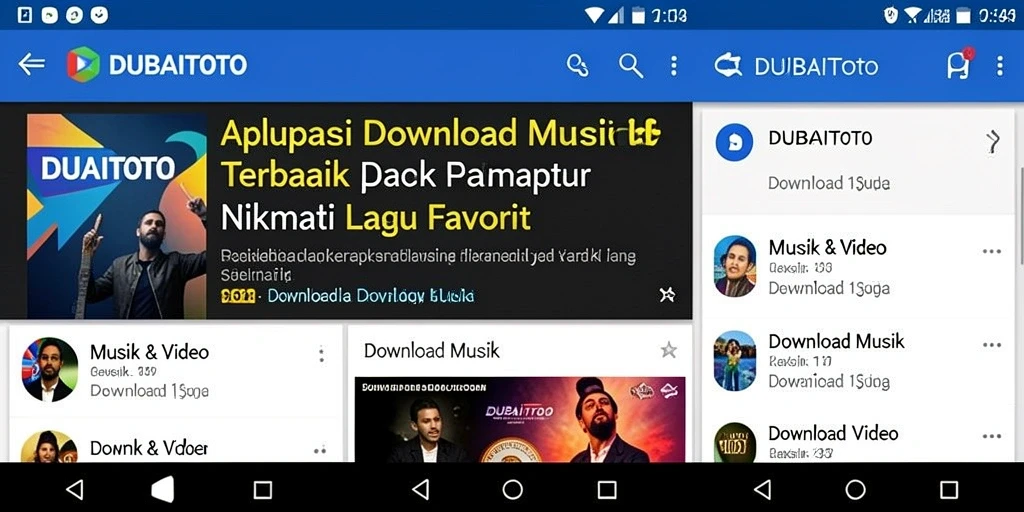 Antarmuka DUBAITOTO yang sederhana dan fungsional untuk mengunduh musik.
