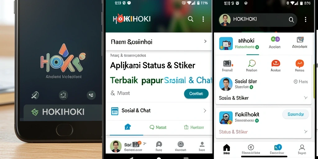 Tampilan antarmuka HOKIHOKI dengan beragam stiker menarik.