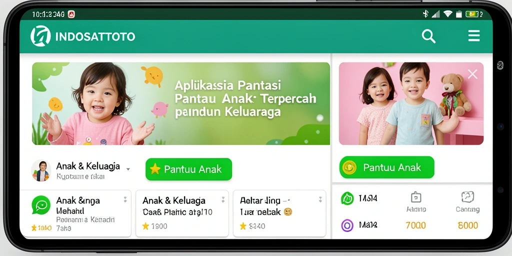 Antarmuka aplikasi INDOSATTOTO untuk pemantauan anak yang intuitif.
