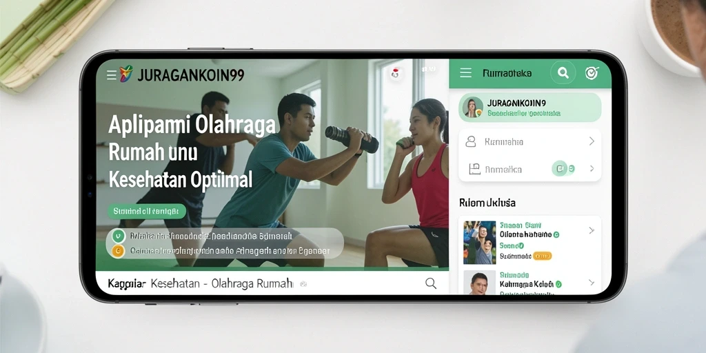 Tampilan antarmuka olahraga rumah yang intuitif dan menarik.