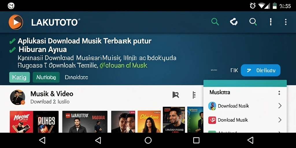 Antarmuka LAKUTOTO yang sederhana dan intuitif untuk Download Musik.