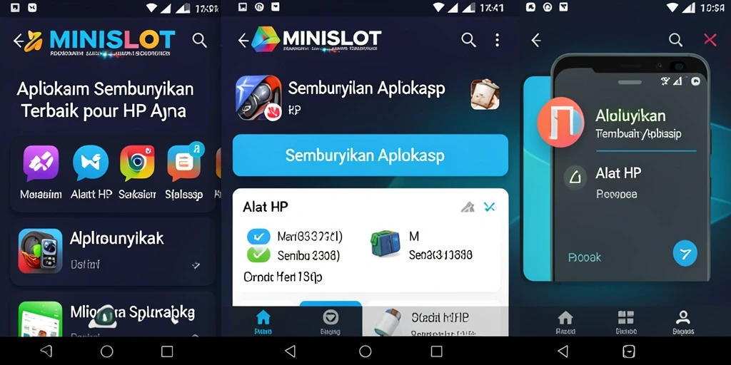Tampilan antarmuka MINISLOT yang sederhana dan aman untuk menyembunyikan aplikasi.