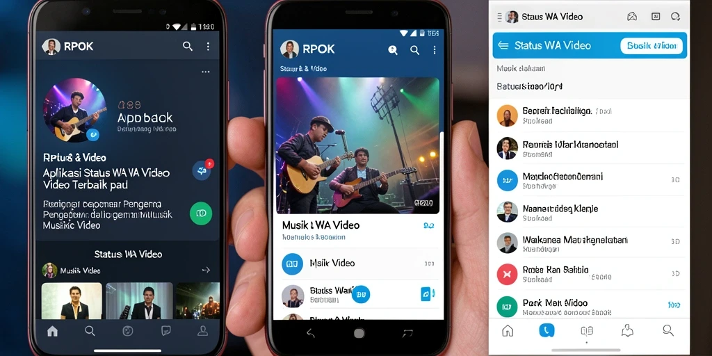 Tampilan antarmuka RPOK untuk aplikasi Status WA Video yang menarik dan interaktif.