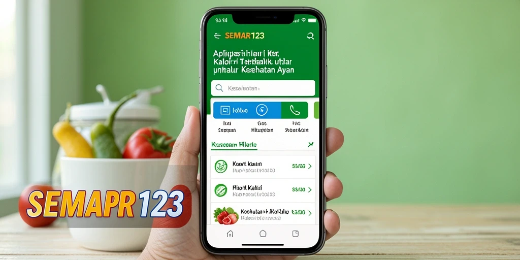 Antarmuka SEMAR123 yang intuitif untuk penghitungan kalori.